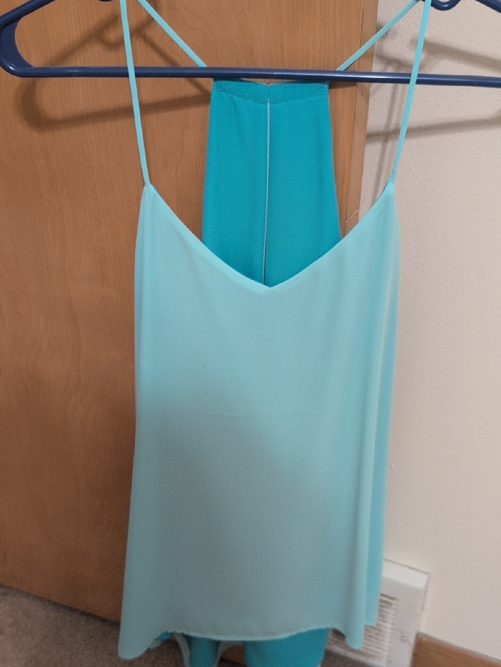 Express Aqua Spaghetti Strap Double-Layer Cami